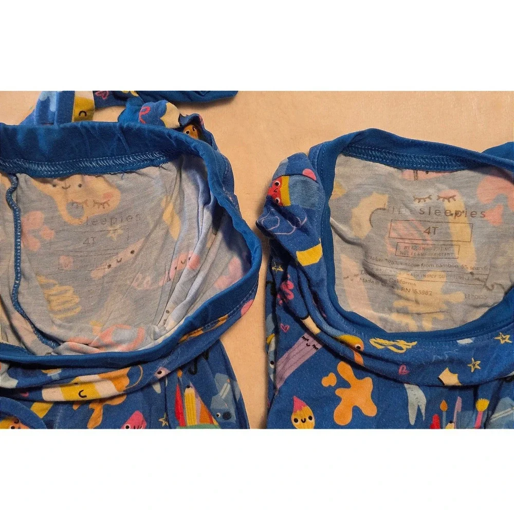 Little Sleepies Make And Create 4T Toddler Bamboo Pajama Set Unisex
